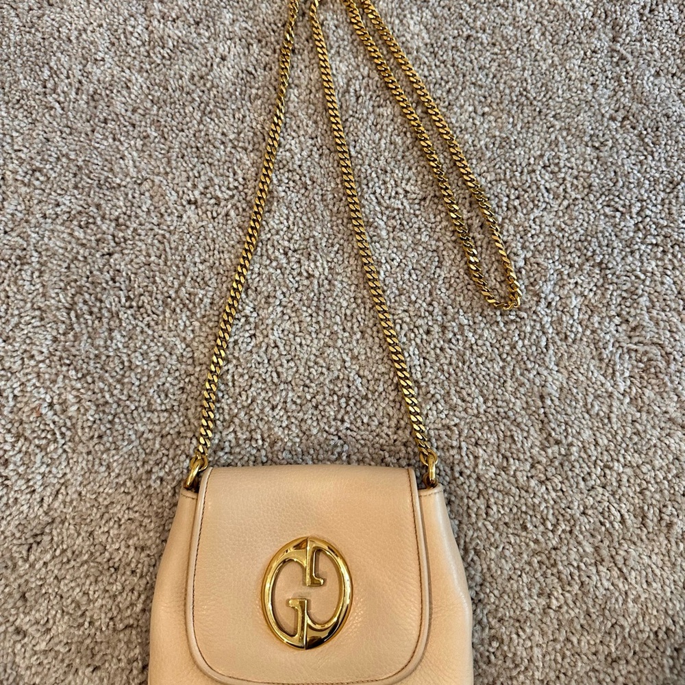 Gucci 1973 Cream Leather Shoulder Bag